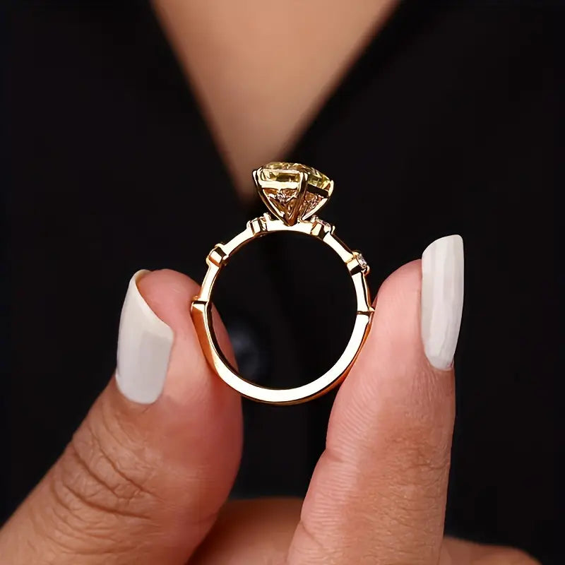 Princess Cut Gemstone Engagement Ring