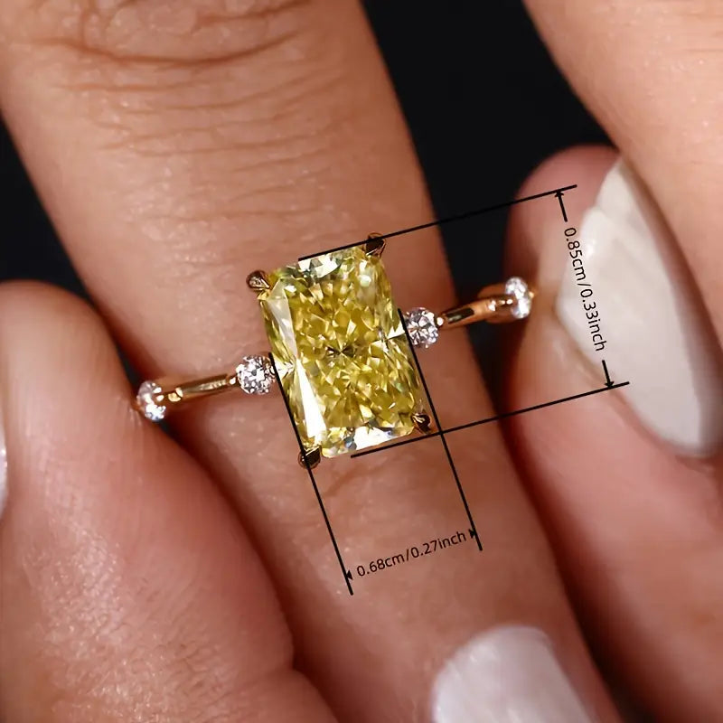 Princess Cut Gemstone Engagement Ring