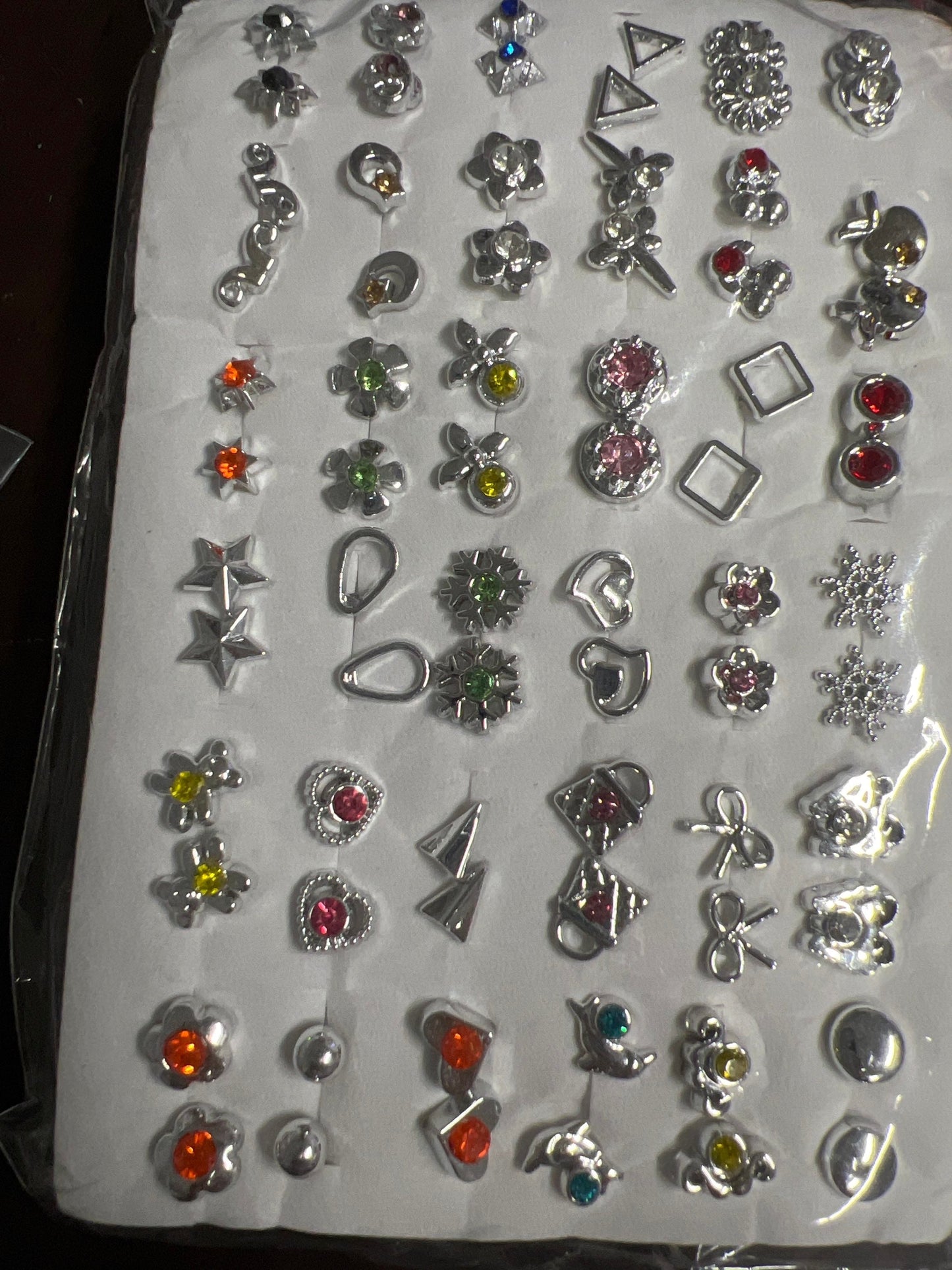 Stud Earrings Big Set Mini Flower Heart Shape Mixed Styles