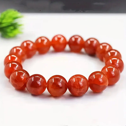 Natural Red Agate Dragon Scale Pattern Bracelet