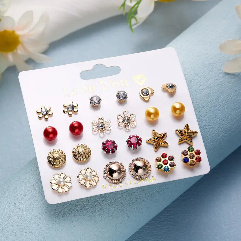 Simple Zircon Snowflake Stud Earrings