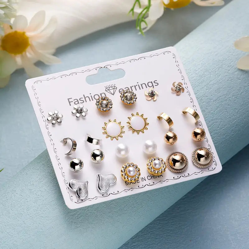 Simple Zircon Snowflake Stud Earrings