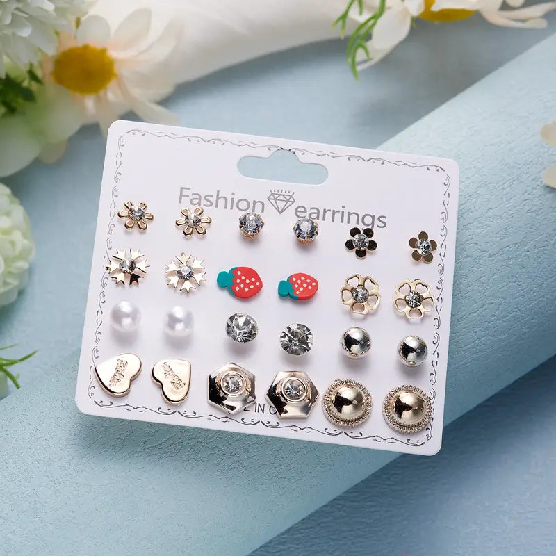 Simple Zircon Snowflake Stud Earrings