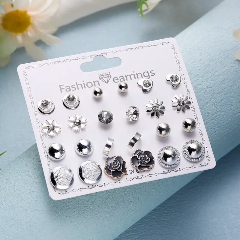 Simple Zircon Snowflake Stud Earrings