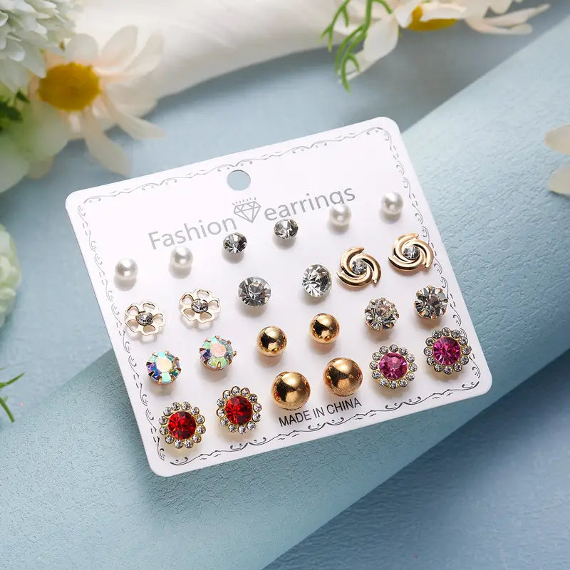 Simple Zircon Snowflake Stud Earrings