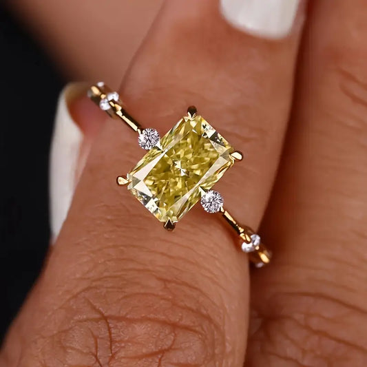 Princess Cut Gemstone Engagement Ring 