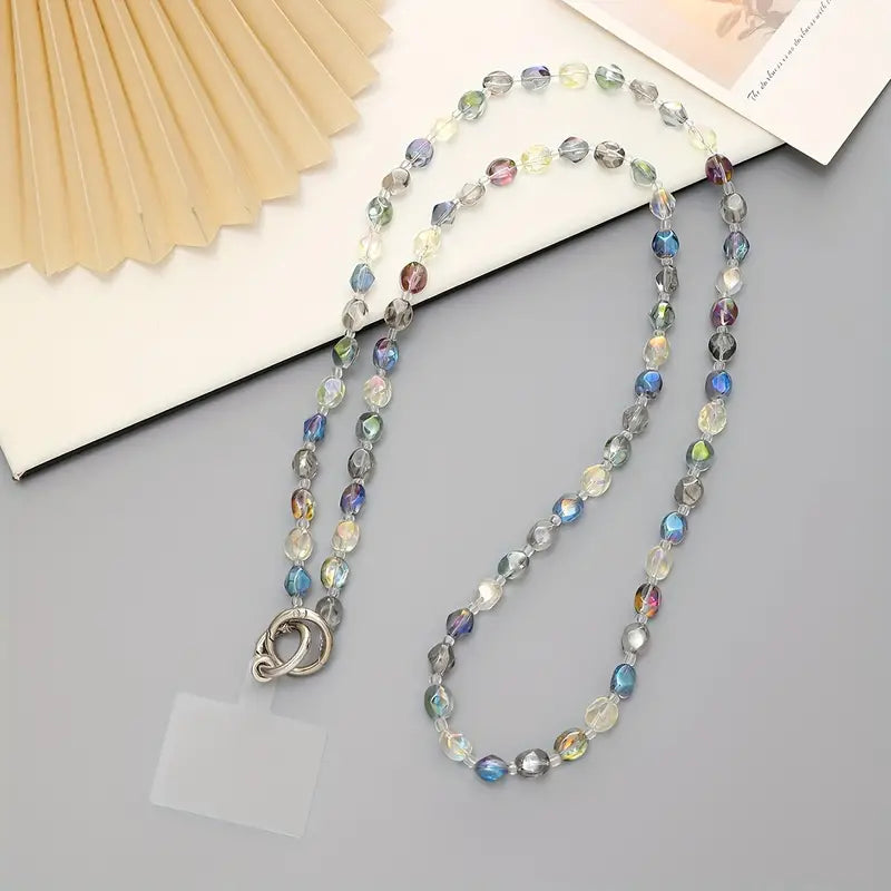Colorful Crystal Glass Bead Phone Strap