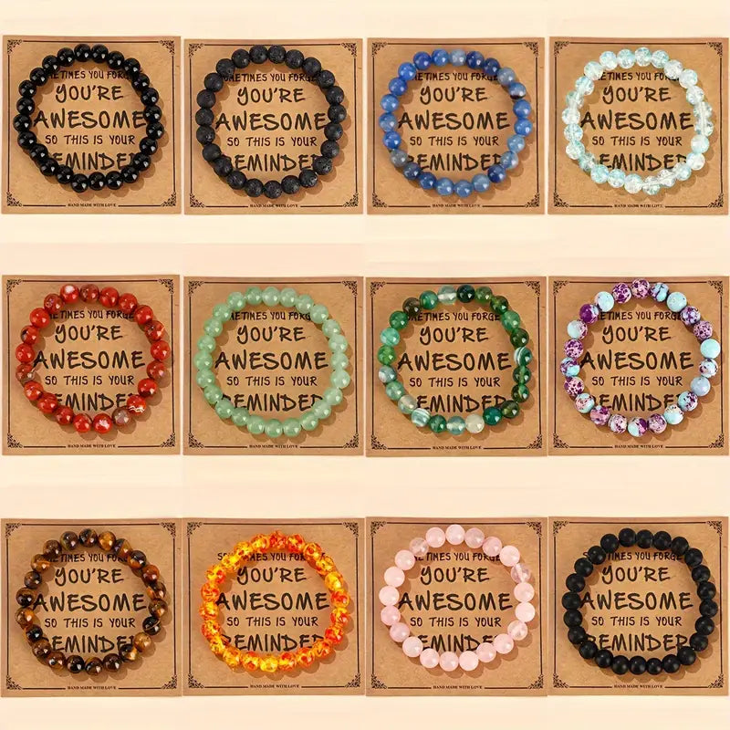 Colorful Natural Stone Beads Beaded Bracelet