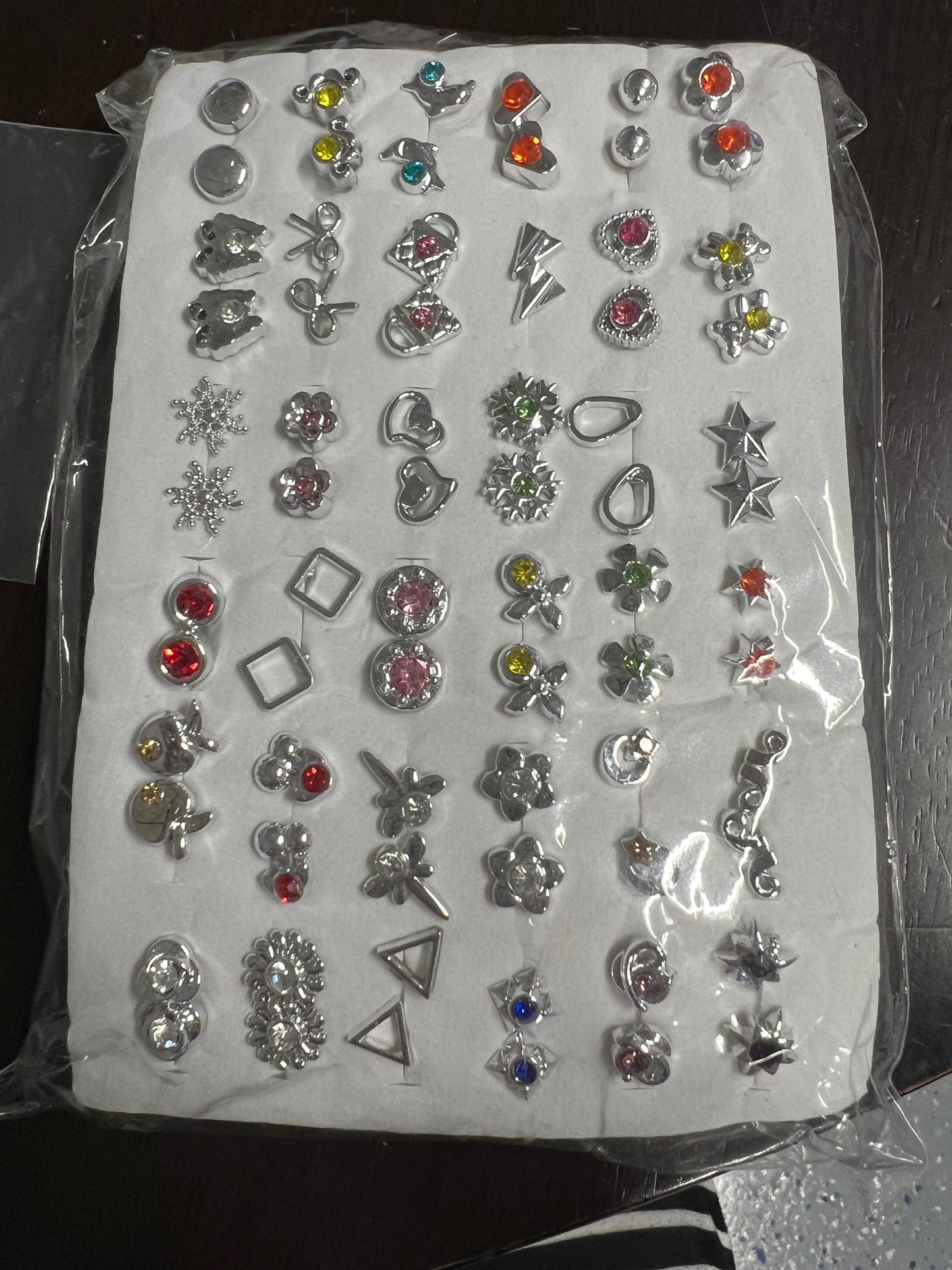 Stud Earrings Big Set Mini Flower Heart Shape Mixed Styles