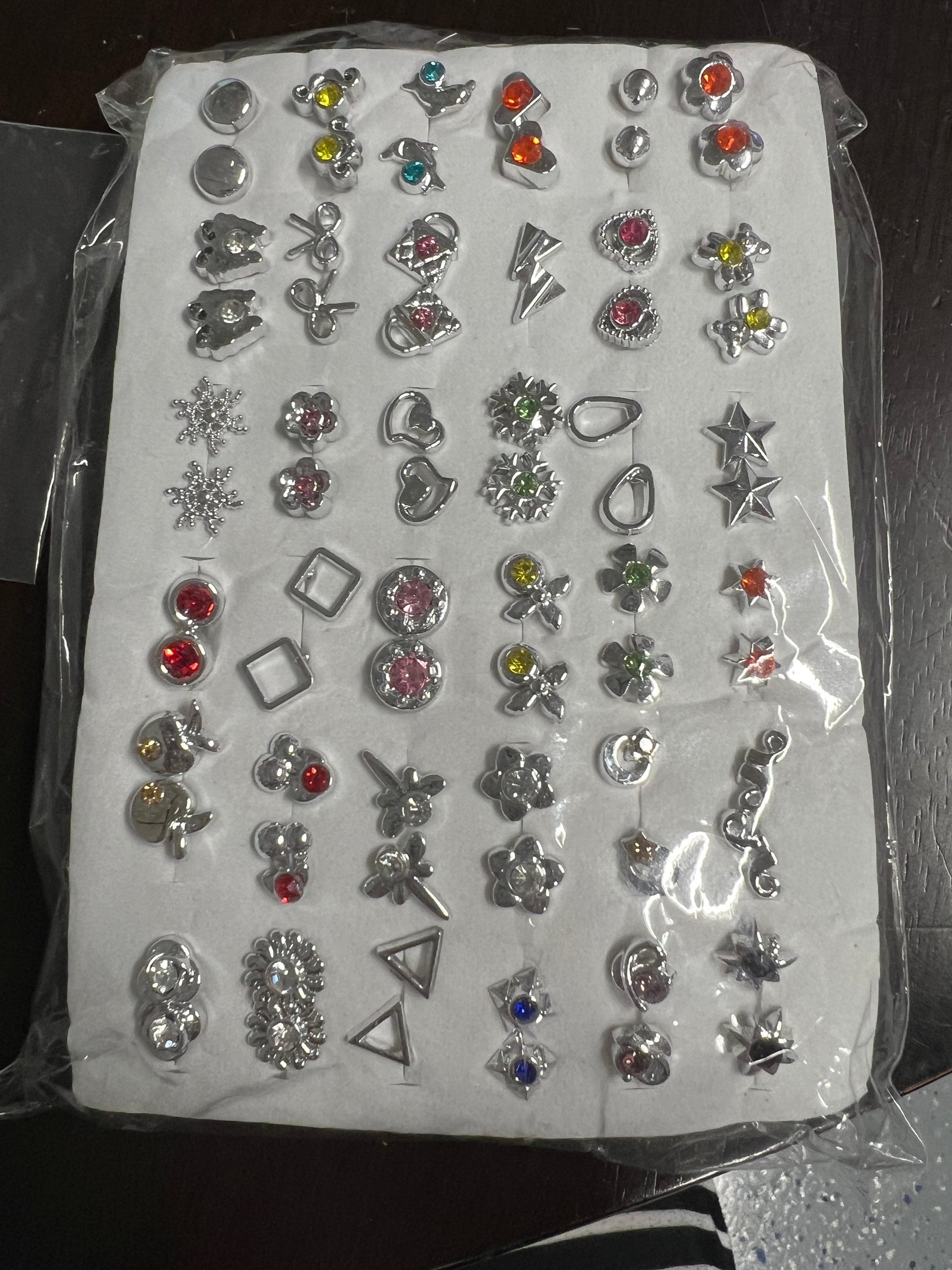 Stud Earrings Big Set Mini Flower Heart Shape Mixed Styles