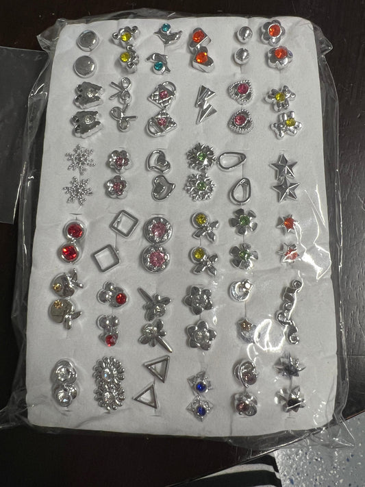 Stud Earrings Big Set Mini Flower Heart Shape Mixed Styles