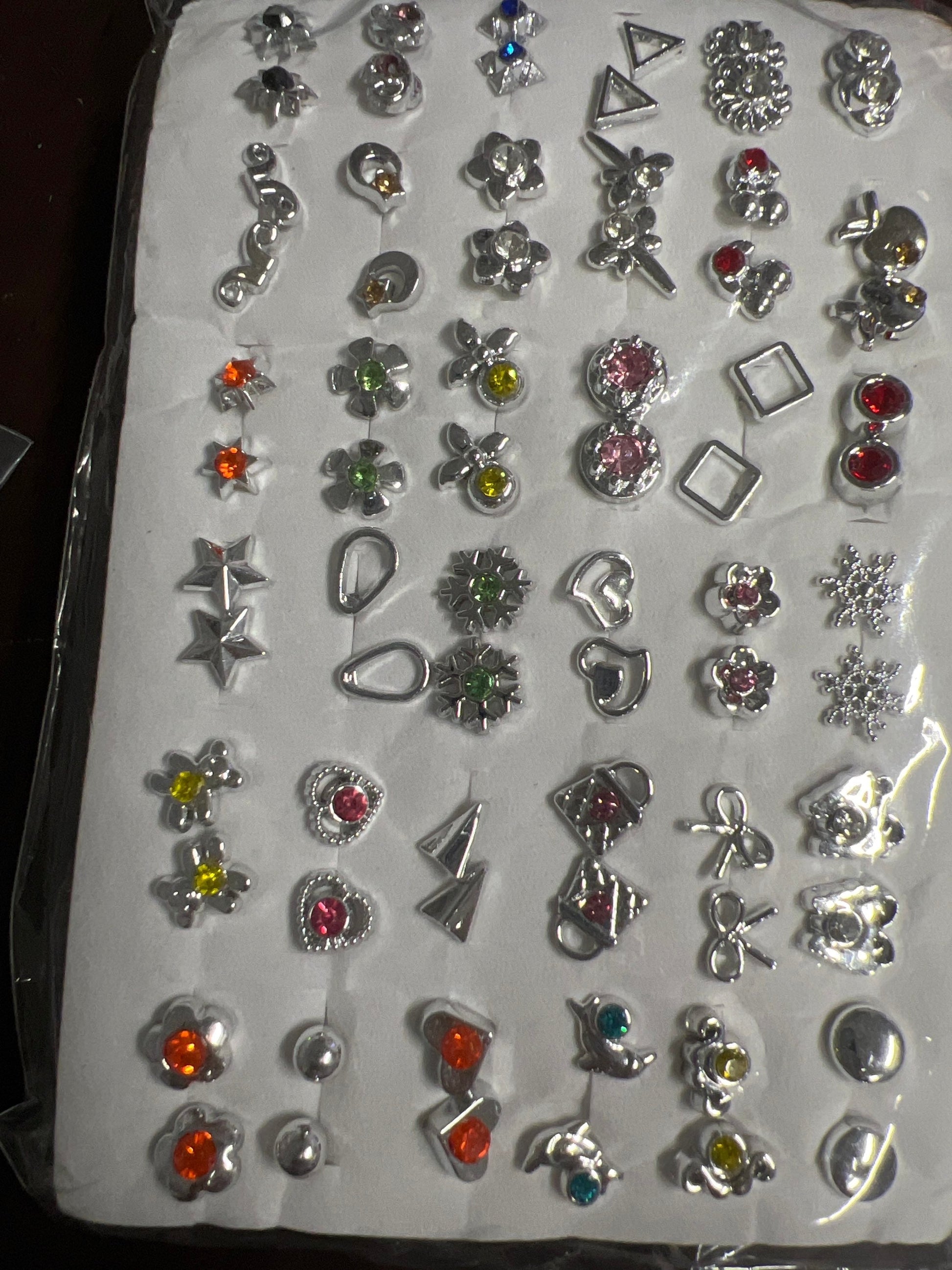 Stud Earrings Big Set Mini Flower Heart Shape Mixed Styles