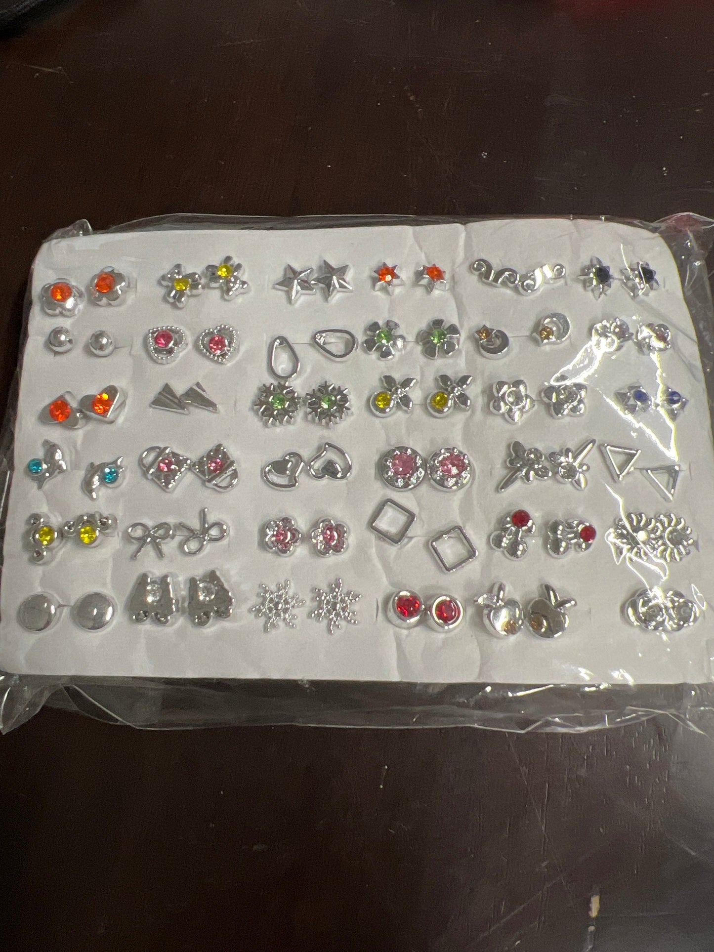 Stud Earrings Big Set Mini Flower Heart Shape Mixed Styles