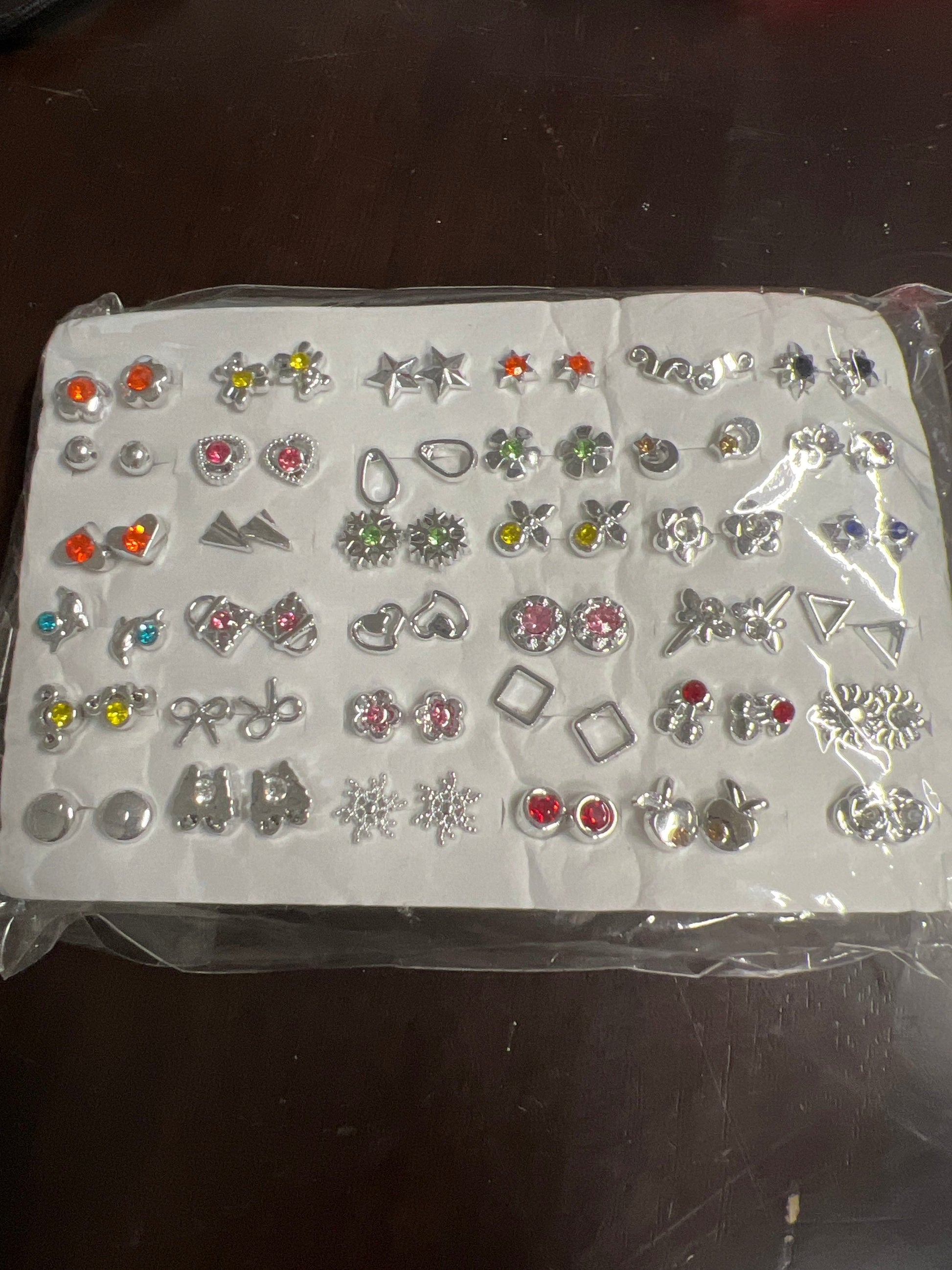 Stud Earrings Big Set Mini Flower Heart Shape Mixed Styles