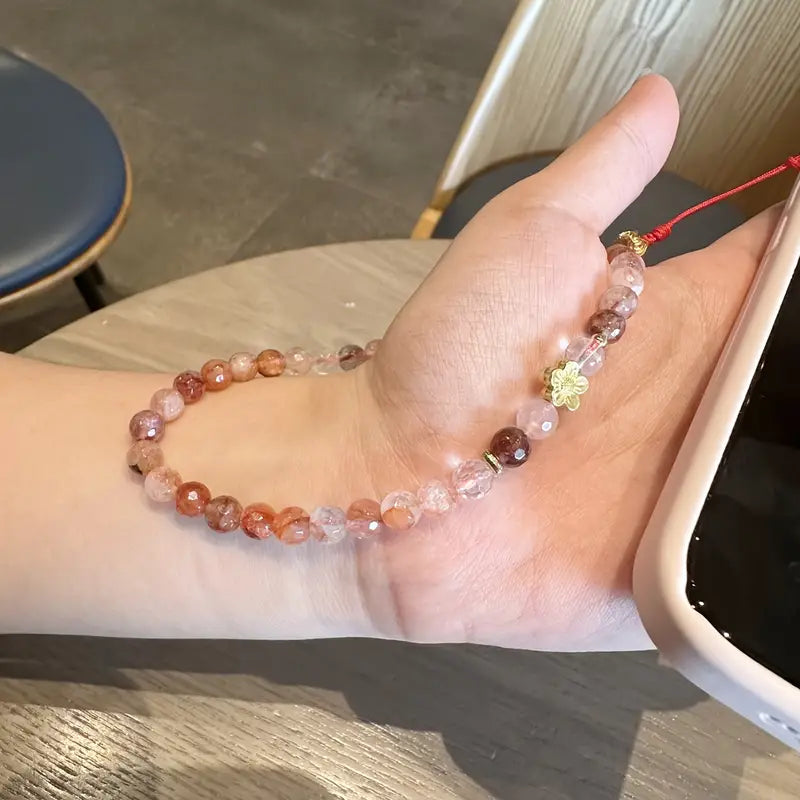 Colorful Crystal Glass Bead Phone Strap