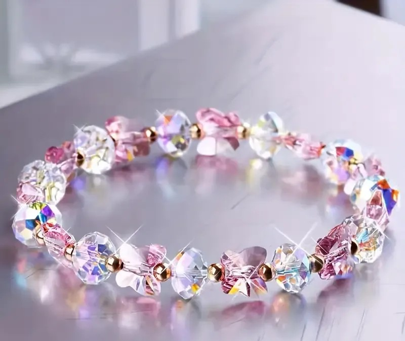 Sparkling Butterfly Charm Bracelet
