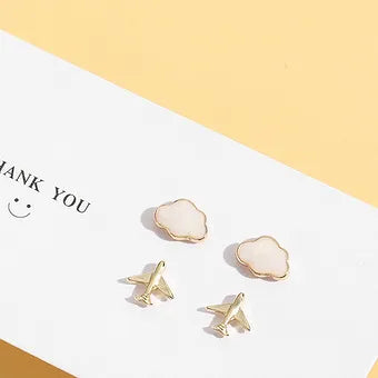 airplane designs earrings